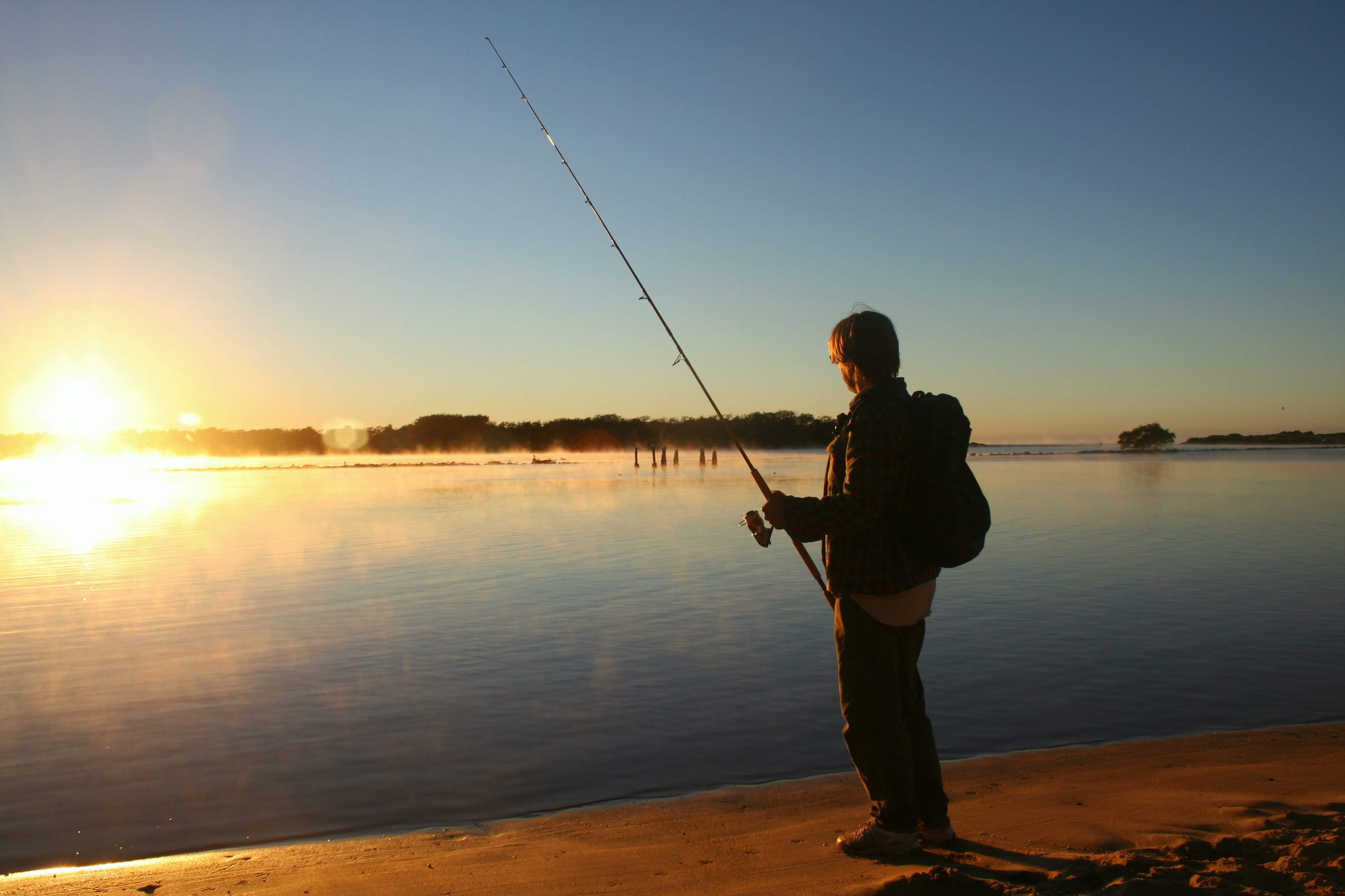 hiking fishing