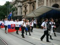 The Slovaks passing the Melbourne town hall