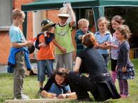 Girls conducting the kids' activities