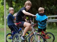 Kids on bicycles at Sumava