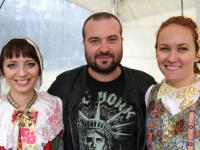 Ivan Tasler with girls in traditional costumes