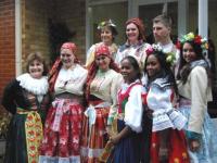 Women in front of Sumava Main Hall